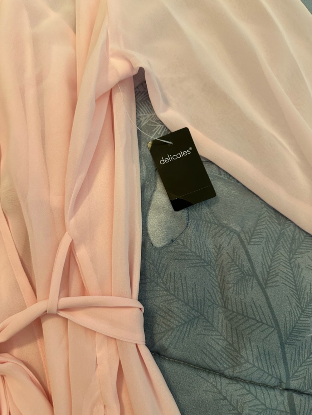 NWTS Delicates Brand Peignoir Light Pink Sheer Nightgown & Robe Set Sz L - Picture 13 of 16